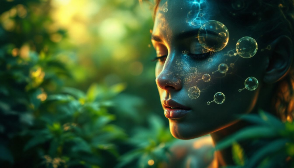 An illustration depicting the therapeutic benefits of delta 9 THC.
