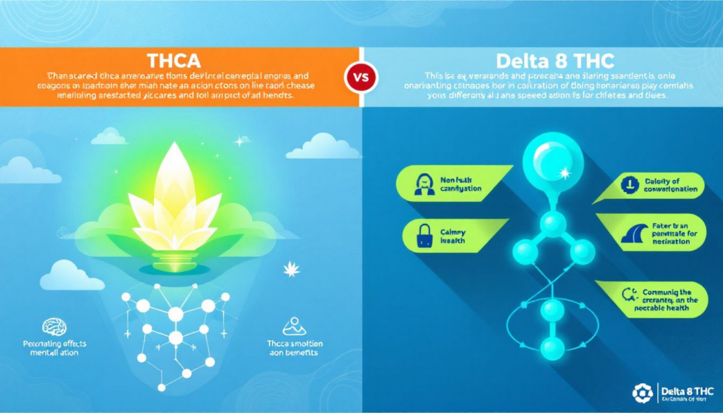 A diagram illustrating the key differences between THCa and Delta 8 THC.