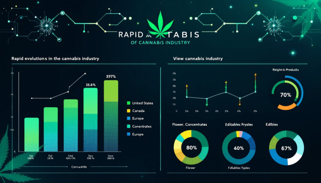 An infographic illustrating innovations in the cannabis industry.