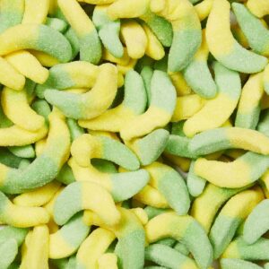 THC infused sour banana gummies coated in sour sugar