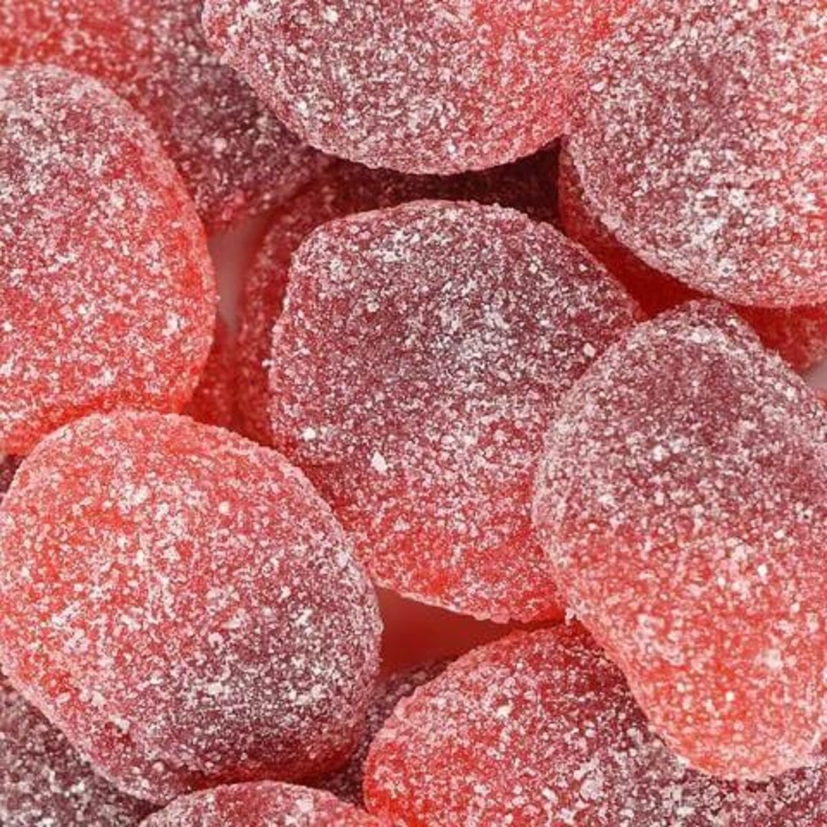 THC infused sour cherry slice gummies coated in sour sugar