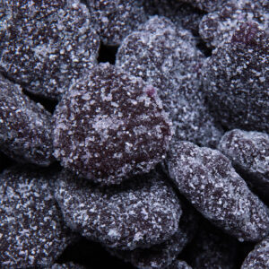 THC infused sour grape gummies coated in sour sugar